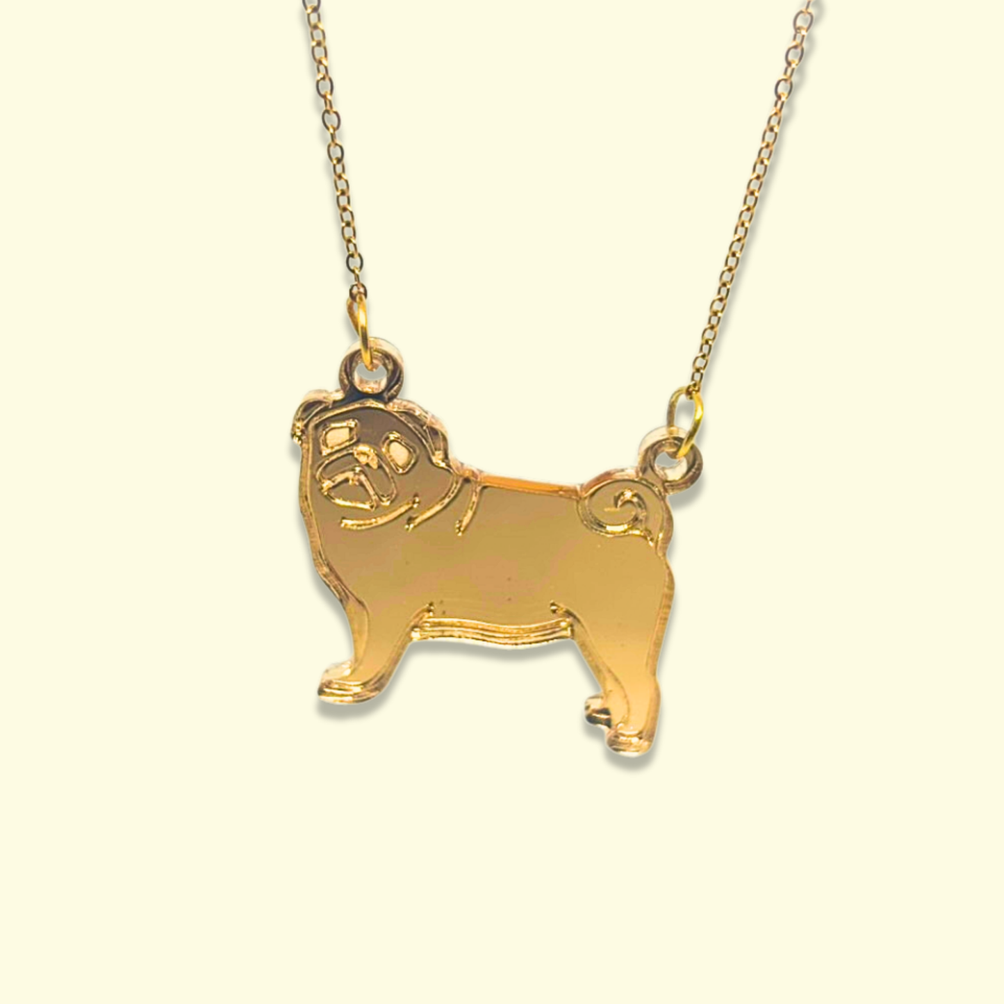 Pug Pendant Necklace