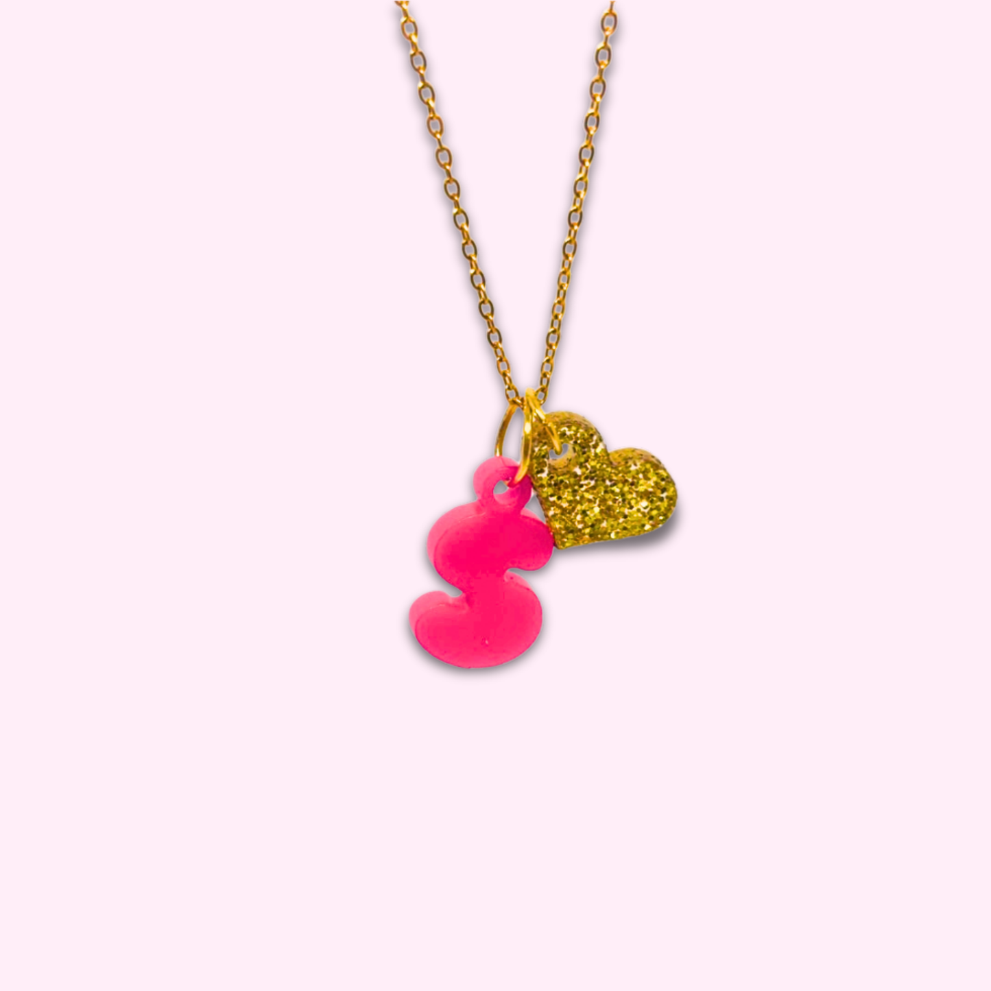 Heart Charm Initial Necklace