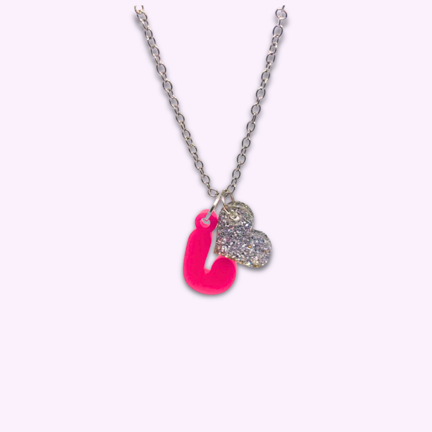 Heart Charm Initial Necklace