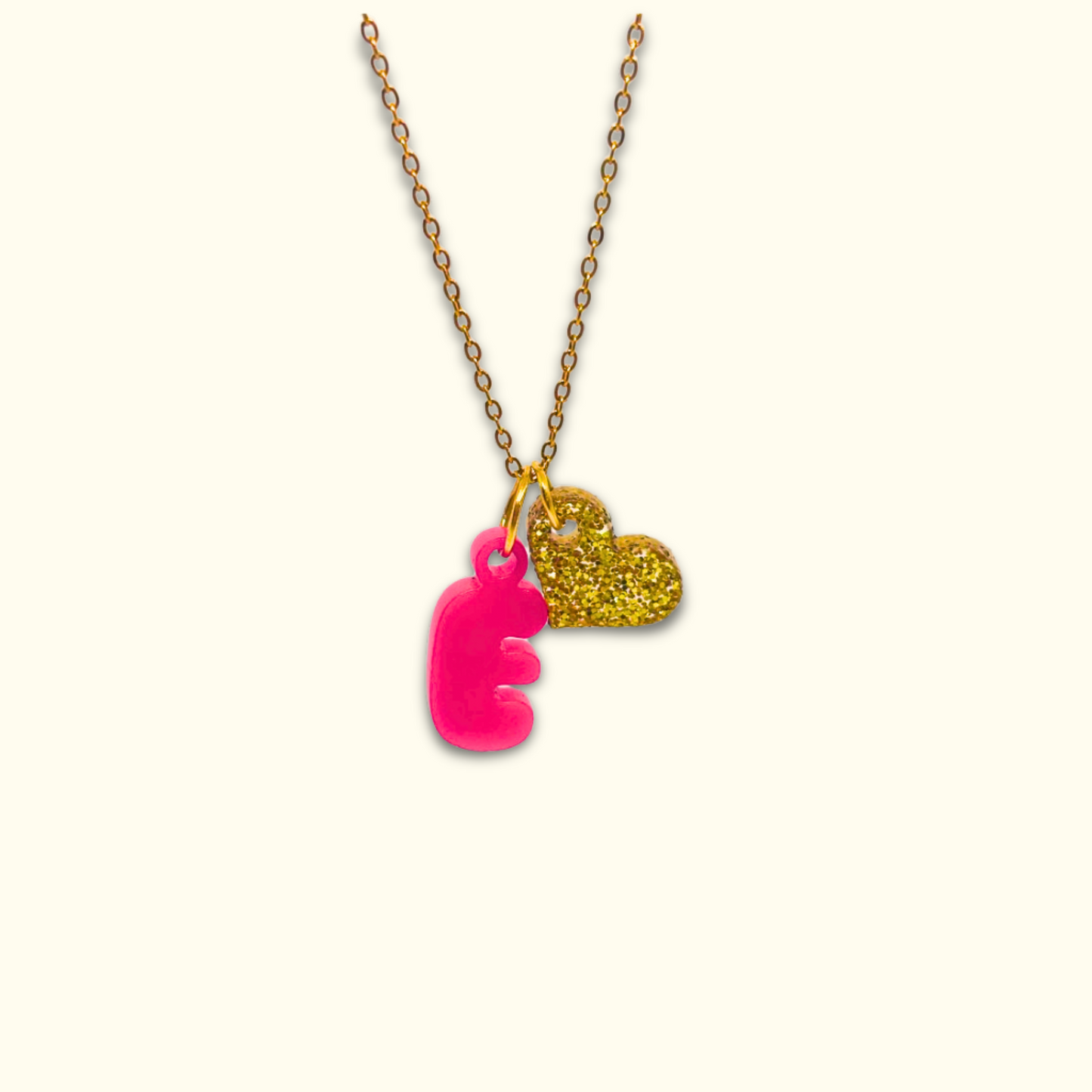 Heart Charm Initial Necklace