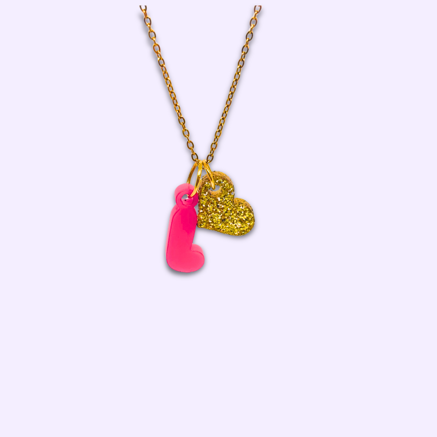Heart Charm Initial Necklace