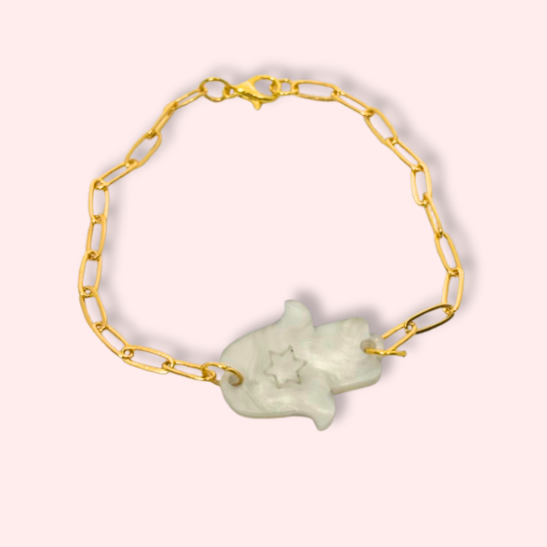 Hamsa Star of David Anklet