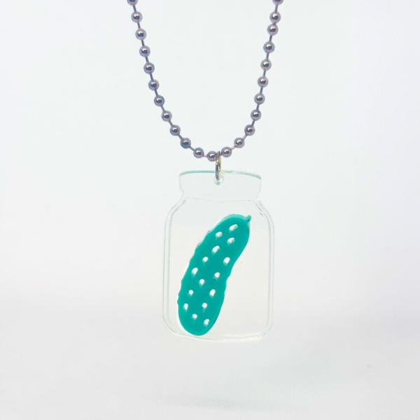 Pickle in a Jar Necklace