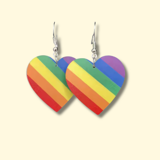 Rainbow Heart Earrings