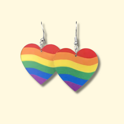 Rainbow Heart Earrings - Wave