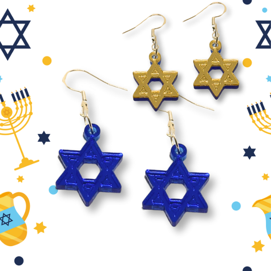 Reversible Magen David Earrings