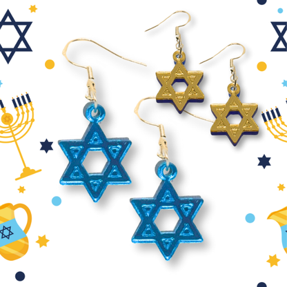 Reversible Magen David Earrings