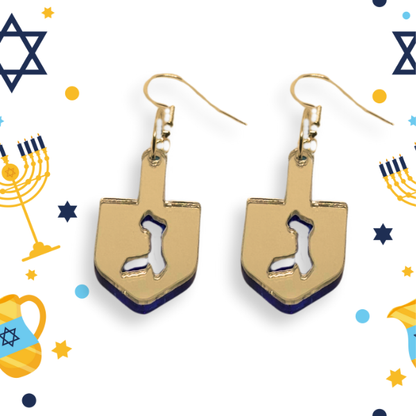 Reversible Dreidel Earrings