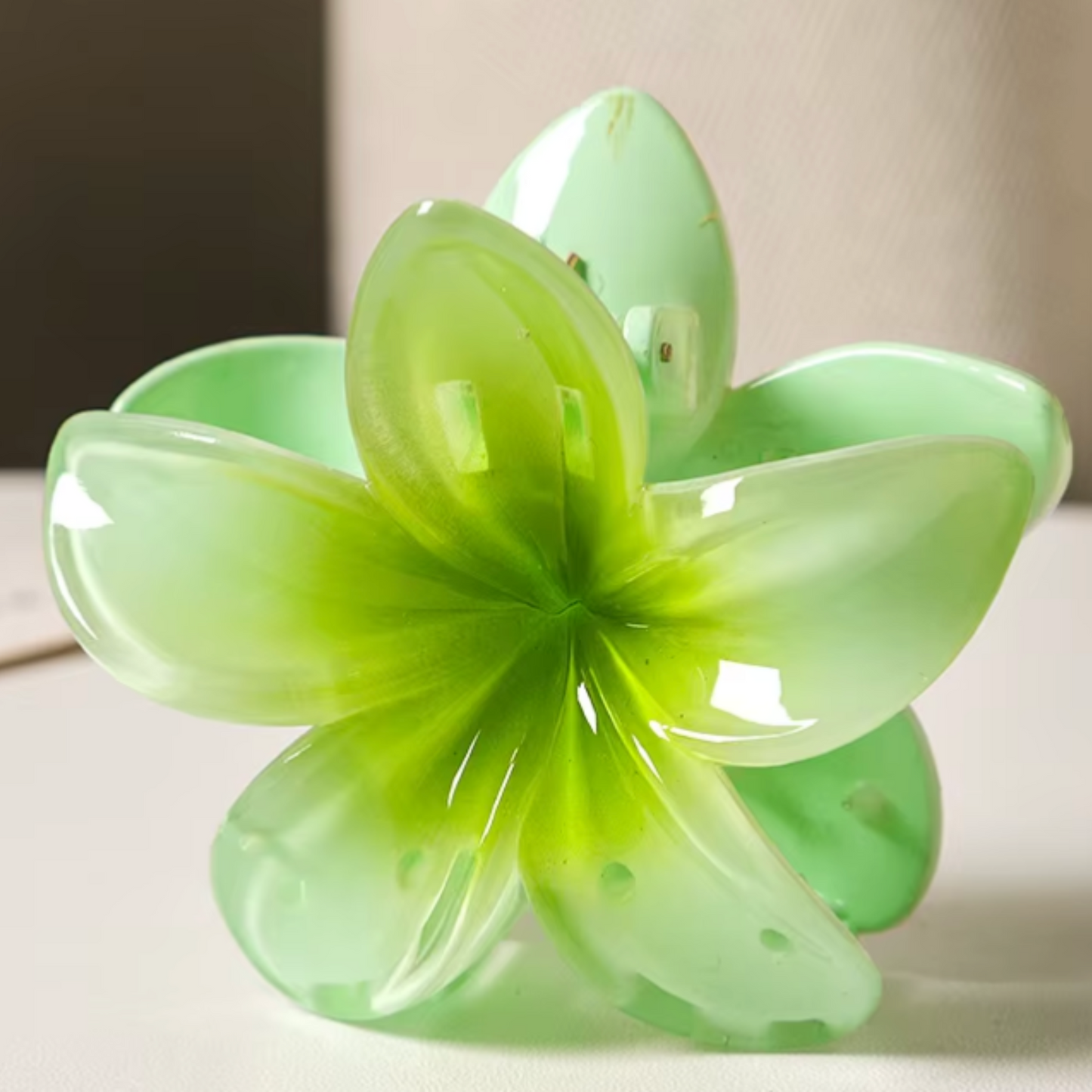 Flower Hair Clip - Green
