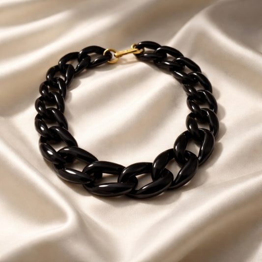 Midnight Black Cuban Link Necklace