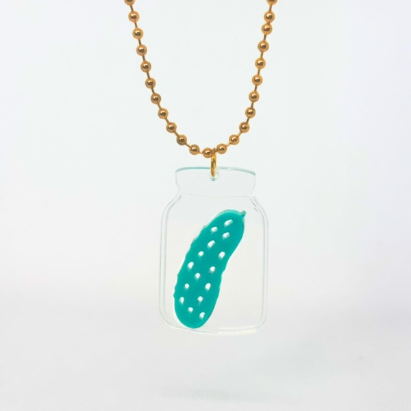 Pickle in a Jar Necklace