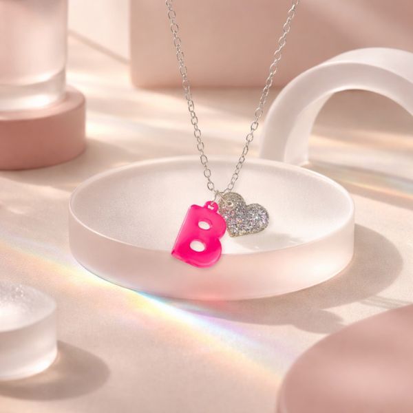 Heart Charm Initial Necklace