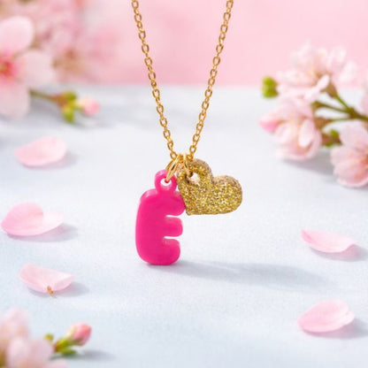 Heart Charm Initial Necklace