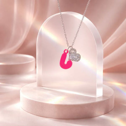 Heart Charm Initial Necklace