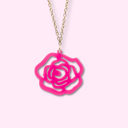 Grande Rose Silhouette Necklace