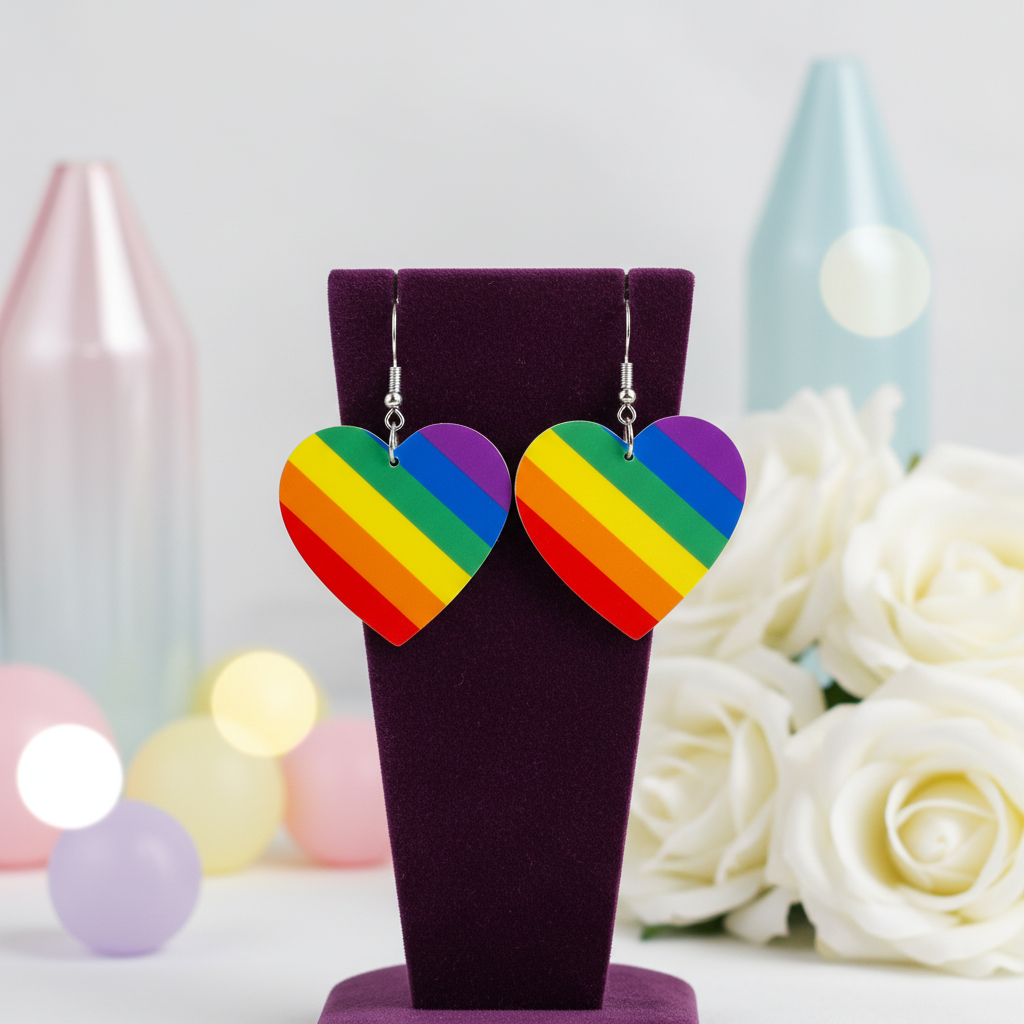 Rainbow Heart Earrings
