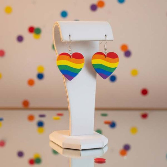 Rainbow Heart Earrings - Wave